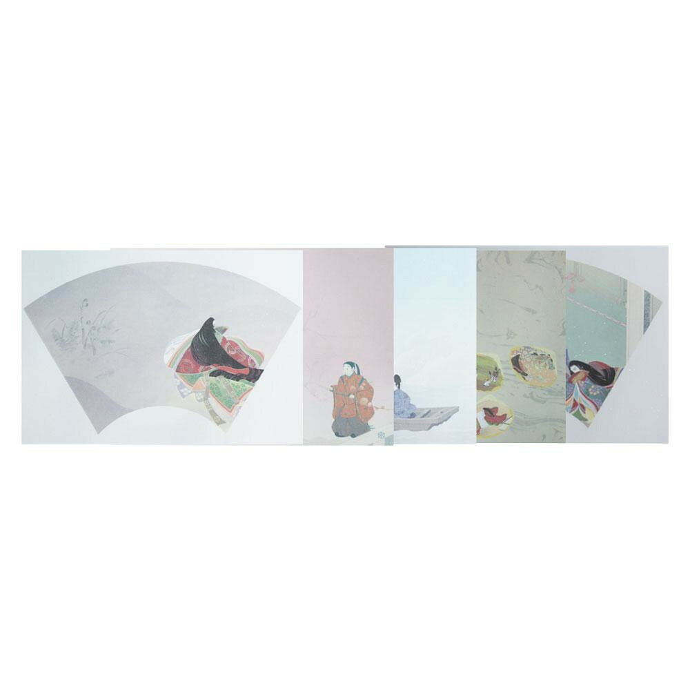 料紙　橋姫2　横用　細字　5色セット　半懐紙　20枚 AG63-2