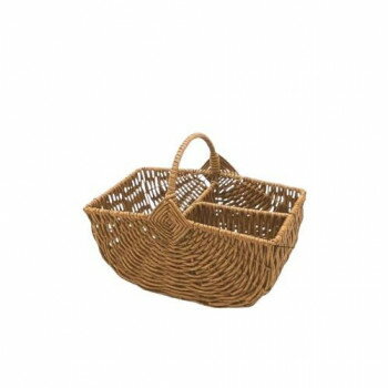 バルト　PE柳　ワンハンドル仕切りバスケット　BR　73836