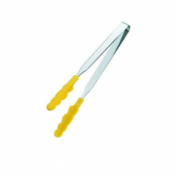 田辺金具 N抗菌耐熱カラートングスリム(中) イエロー 250mm