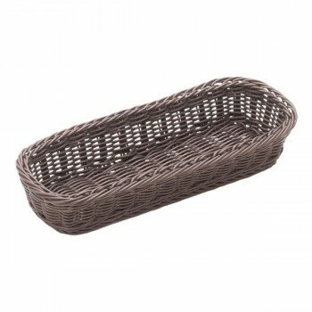 萬洋(まんよう) 樹脂バスケット角長細(こげ茶) 91-001C