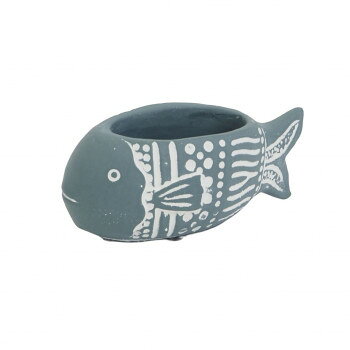 可愛い魚のポット表情が可愛いフィッシュポットです。サイズW16.5×D8×H7cm、内寸:W8.5×D4.5×H5cm個装サイズ：16.5×8.0×7.0cm重量個装重量：1000g素材・材質セメント生産国中国fk094igrjs