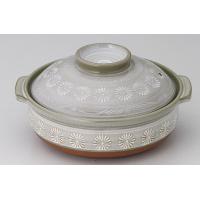 Clay Pots - (227-106-41A・227-111-41A・227-113-41A・227-114-41A)　花三島6号鍋+呑水(大)・レンゲ・小受台　各2ヶセット