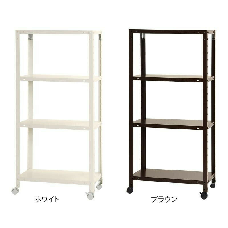 Rakuten - スマートラック NSTR-K437 キャスター付き 間口600×奥行450×高さ1235mm　4段　ホワイト