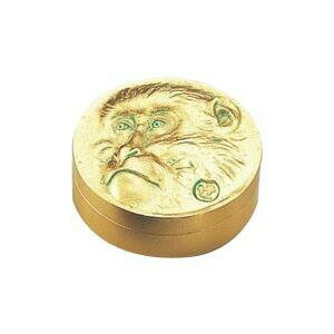 高岡銅器 銅製小物　高村光雲原型　肉池　老猿　金箔　54-04