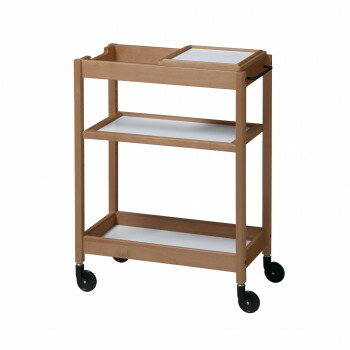 弘益(KOEKI) UTILITY トーレ 木製ワゴン トレー付 ブラウン リバーシブル棚板 TORE2TBR