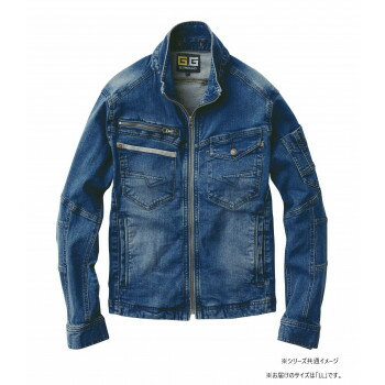桑和 1092-00 デニムブルゾン LLサイズ ミッドインディゴ(557) G.GROUND