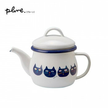 豊琺瑯 「Plune.」ホーローティーポット(茶こし付)　ミミココモモ　PTP-602