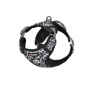 Harness Leash - ルークラン ドッグネス ハーネス エレガント M ブラック ペット用品