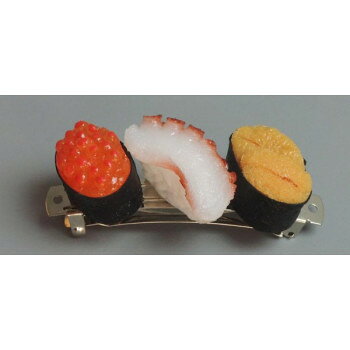 日本職人が作る 食品サンプル バレッタ　ミニ寿司3貫セットC(たこ・うに・いくら)　IP-400