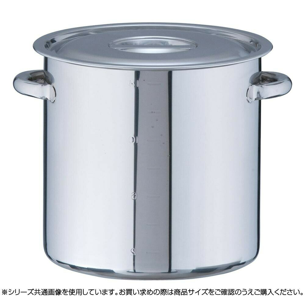 目盛付で便利です。内側に見やすい目盛が付いて便利な寸胴鍋です。サイズ外径282×深さ270mm個装サイズ：29.0×44.0×30.0cm重量2.43kg個装重量：2750g仕様内径:27cm容量:14L生産国日本目盛付で便利です。内側に見やすい目盛が付いて便利な寸胴鍋です。fk094igrjs