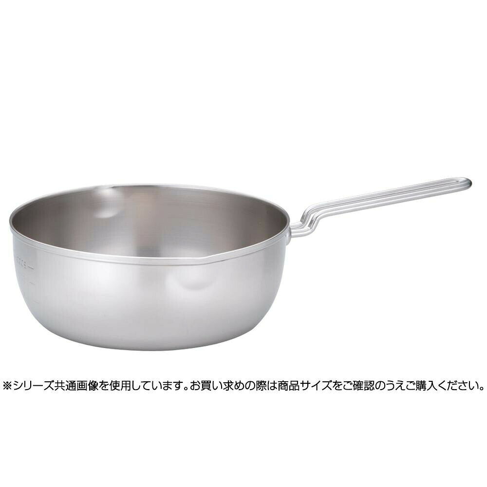 見やすい目盛付き。内側に見やすい目盛が付いて便利な雪平鍋です。IHにも対応しています。サイズ内径215×深さ90mm、底径180mm個装サイズ：24.0×39.0×12.0cm重量0.65kg個装重量：950g仕様IH対応外径:22cm容量:2.9L板厚:0.8mm●ハンドルが熱くなりにくい特殊構造。生産国日本見やすい目盛付き。内側に見やすい目盛が付いて便利な雪平鍋です。IHにも対応しています。fk094igrjs