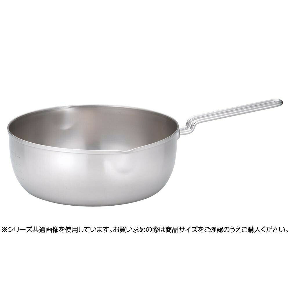 見やすい目盛付き。内側に見やすい目盛が付いて便利な雪平鍋です。IHにも対応しています。サイズ内径234×深さ90mm、底径200mm個装サイズ：26.0×41.0×12.0cm重量0.7kg個装重量：1000g仕様IH対応外径:24cm容量:3.6L板厚:0.8mm●ハンドルが熱くなりにくい特殊構造。生産国日本見やすい目盛付き。内側に見やすい目盛が付いて便利な雪平鍋です。IHにも対応しています。fk094igrjs