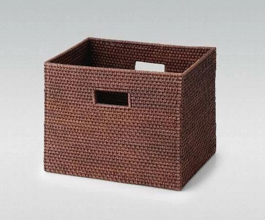 COTAN(コタン)　ラタン整理籠　横型　こげ茶・090-02874