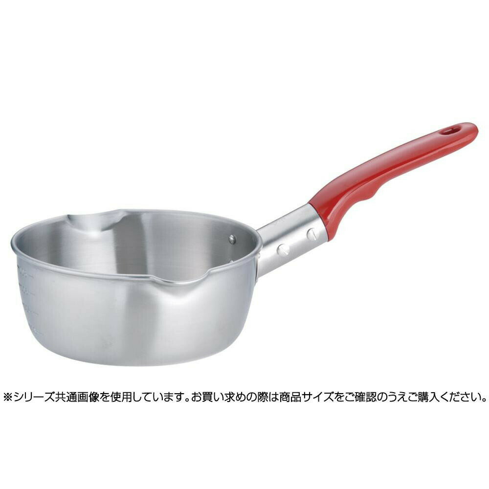 Ih Incompatible - 遠藤商事 18-8 プラ柄 計量雪平鍋(両口・目盛付) 15cm AYK09015 6-0047-1301