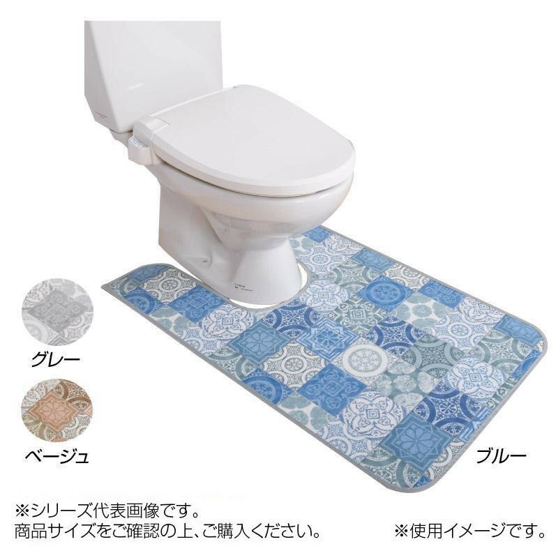 Toilet Mats - 拭けるマット アンティグロ トイレマット 60×115cm(耳長)　ベージュ