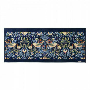 イチゴドロボウ インテリアマット 50×120cm FT1702A B ブルー