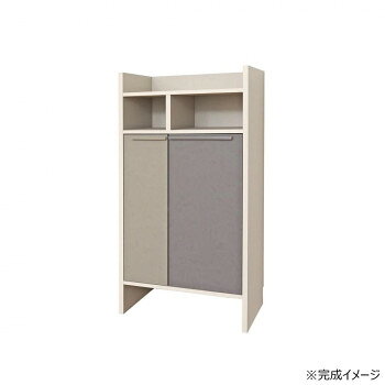 収納力たっぷりのチェストおしゃれで便利です。スリムなのに大容量になっております。ランドリー収納キャビネットです。幅64cmのスリム設計で、洗面所やリビングのちょっとした隙間にフィットします。 オープン収納と扉付き収納で、見せる・隠す収納を両立ししました。可動棚付きでカスタマイズが自在です。さら高耐荷重で安心します。おしゃれで機能的な収納家具をお探しの方にピッタリです。必要工具:プラスドライバー、ゴムハンマー※組立家具を含む木材加工品は、組み立て方や設置環境によってサイズに誤差が生じる場合がございます。※掲載商品の仕様等はメーカーのリニューアルに伴い、予告なく変更する場合もございますので予めご了承ください。※実物の商品になるべく近いお色になるよう努めておりますが、 お客様のご使用のモニターやブラウザなどの環境により、 色の見え方が実物と多少異なる場合がございます。 予めご了承ください。サイズ外寸:幅64×奥行36.7×高さ120cm個装サイズ：125×39×16cm重量23kg個装重量：24000g素材・材質パーチクルボードプリント化粧繊維板(MDF)仕様組立式低ホルムアルデヒド仕様移動棚:2耐荷重天板耐荷重:10kg固定棚耐荷重:10kg一部合わせて:10kg移動棚耐荷重:5kg生産国日本fk094igrjs