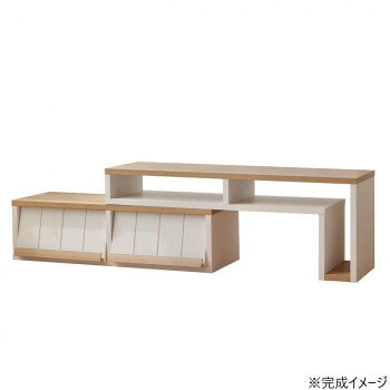 圧迫感の軽減と収納を両立テレビ台としての機能はそのままに、圧迫感の軽減と収納を両立しました。おまけにどんなお部屋にもぴったりフィットするスライド機能が付いています。カントリー調の可愛い優れものです。スライド式の本体は幅約105〜192cmまでスライドします。スペースの有効活用にお役立て下さい。テレビ台にはもちろん、間仕切りやデスクにもなるフレキシブルなボードです。※こちらの商品は組立式となっております。※必要工具はプラスドライバー、ゴムハンマーです。※組立家具を含む木材加工品は、組み立て方や設置環境によってサイズに誤差が生じる場合がございます。※品質向上のため、商品の一部仕様を予告なく変更する場合がございます。※また木目の出方や色味は一点ごとに異なります。予めご理解いただけますようお願いいたします。サイズ外寸:幅105〜192×奥行33.5×高40cm個装サイズ：109.5×31×17cm重量16.5kg個装重量：17500g素材・材質パーティクルボード強化コートプリント化粧繊維板(MDF)仕様天板耐荷重:20kg棚板耐荷重:5kg星4低ホルムアルデヒド仕様生産国日本fk094igrjs