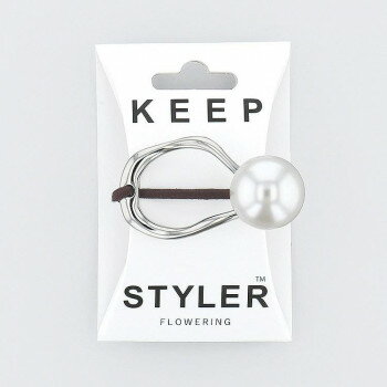 フラワーリング ヘアゴム キープスタイラー 歪みメタル シルバー HHG0957-SV