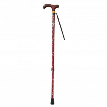 伸縮杖 とってもステッキ 花柄 CH233014 E・エンジ