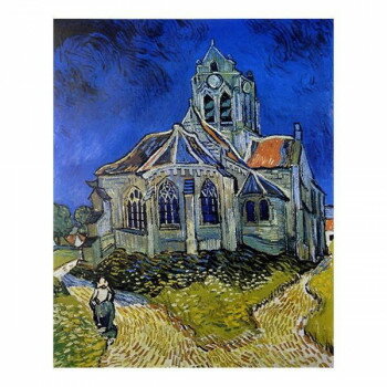 プリハード 複製画 ヴィンセント・ヴァン・ゴッホ オーヴェールの教会 12号 額縁X52ゴールド