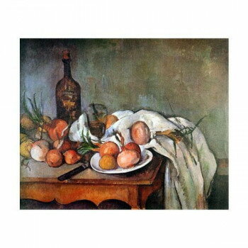プリハード 複製画 ポール・セザンヌ 玉ねぎのある静物 3号 額縁X52ゴールド
