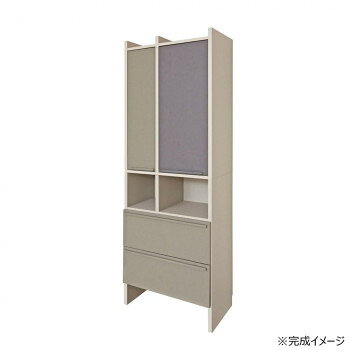 日本製組立家具 ランドリーラック 洗面所収納 CO-SE-1865OH グレー