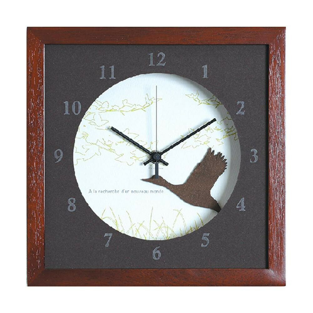 K-Art.Japan 壁掛け時計 DECLOCK Verdure Swan ブラウン DC-3005