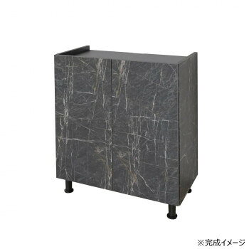 日本製組立家具 リビング収納 キャビネット CO-MD-8570T ストーンブラック 大理石風