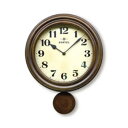 さんてる クォーツ 日本製 日本製 レトロ振り子柱時計(ろくろ) アンティークブラウン QL669