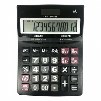 2つの税率を設定することができるデスクタイプ電卓。2つの税率を設定することができるデスクタイプ電卓です。滑りを抑えて、キーを打ちやすくするストッパーつきで使いやすい。税計算や早打ち、計算状態表示など充実した機能付き。さらに、約7分間放置すると自動的に電源が切れるオートパワーオフ機能でしっかり節電します。仕事用として気軽に使えるモデルです。サイズ175mm×126mm×31.5mm個装サイズ：24×17×4cm重量178g個装重量：230g仕様傾斜表示早打ち機能メモリー計算計算状態表示オートパワーオフ機能(約7分間放置すると自動で電源オフ)使用電池:太陽電池、アルカリボタン電池(LR44)付属品取説兼保証書(保証期間1年)生産国中国fk094igrjs