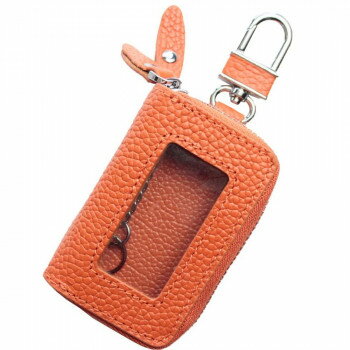 AWESOME(オーサム)　スマートキーケース　両面クリア窓付きダブルファスナータイプ　オレンジ　ASK-2CMW001