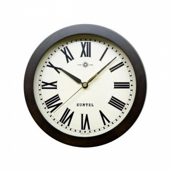 さんてる SKP電波 日本製 天然木スタンダード電波掛け時計(ローマ文字)ライトブラック DQL727R-DBK