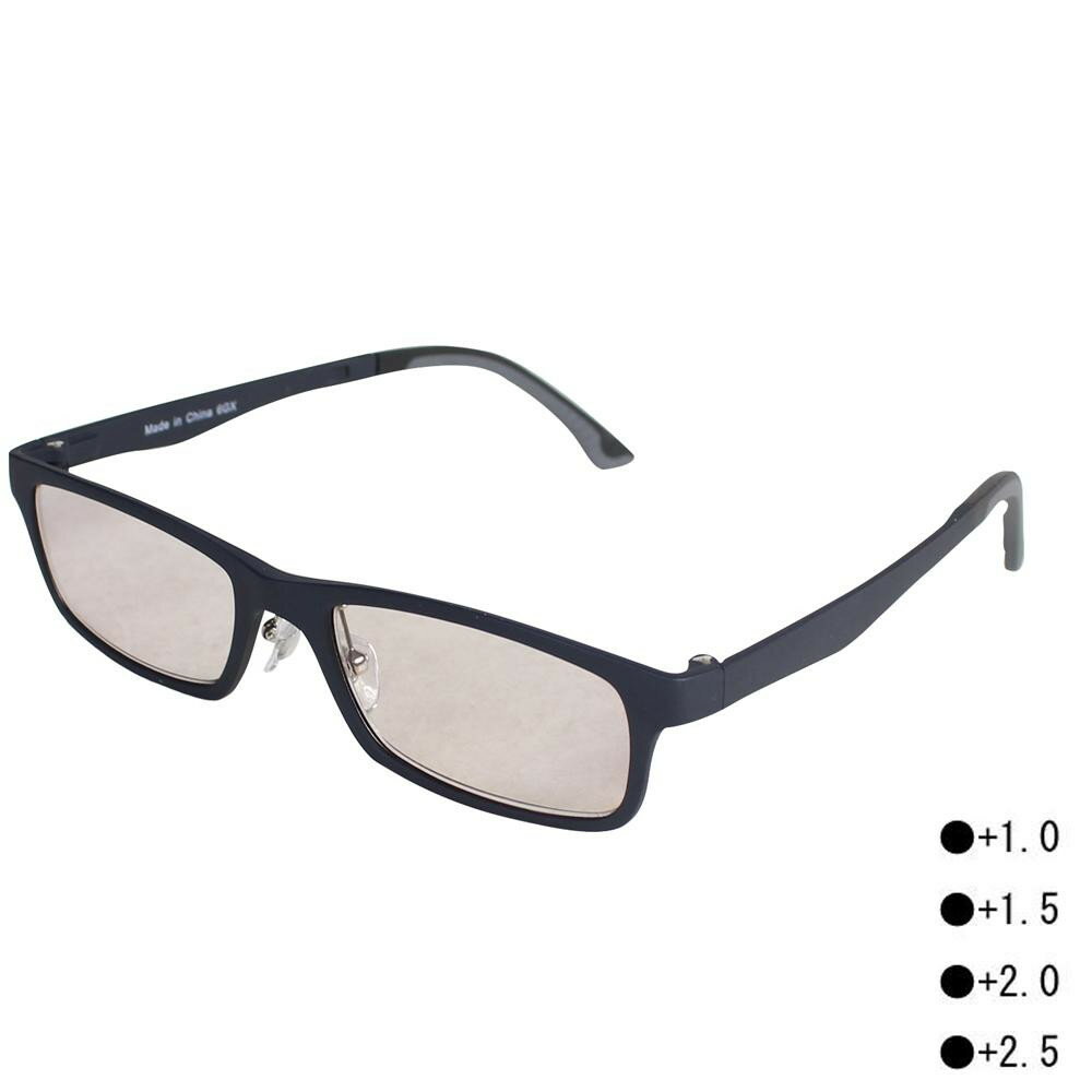 シニアグラス 老眼鏡 黒縁 おしゃれ ECCRL13　+1.0