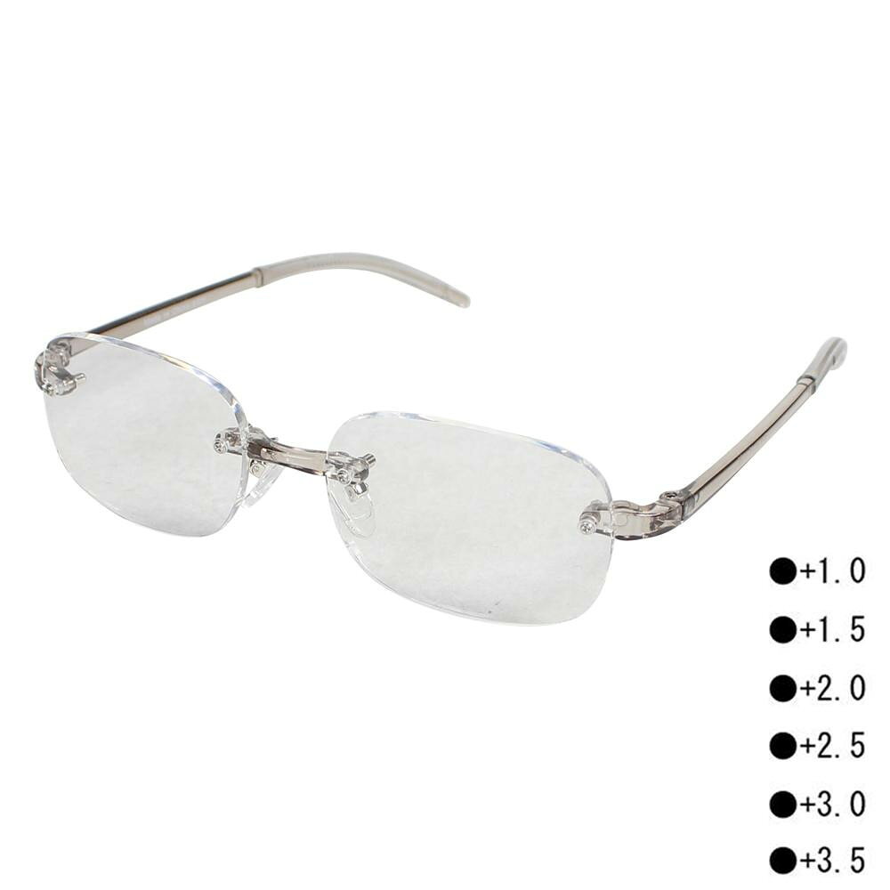 シニアグラス 老眼鏡 縁なし おしゃれ ERK-07　+2.5