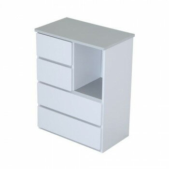 キッズルーム家具 キッズチェスト ホワイト×グレー MIC-35CAW