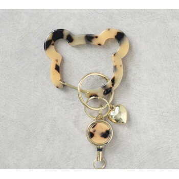 フラワーリング カラビナ(リール付き) アニマル GKH0001-BR(ブラウン)