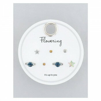 フラワーリング セットピアス プラネットモチーフ シルバー AAP1699-SV