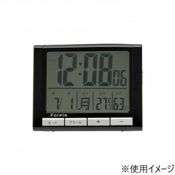 保土ヶ谷電子販売　FORMIA(フォルミア)　見やすいデジタル目覚まし時計　ブラック　HT-017BK