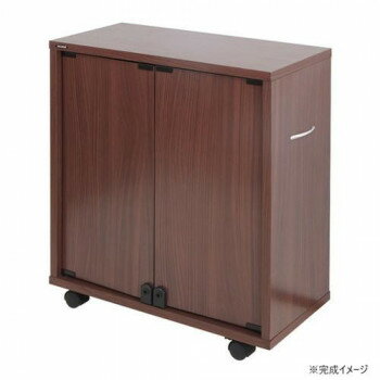 同人誌専用押し入れ収納ワゴン 片面扉タイプ ブラウン DSW-T6027B