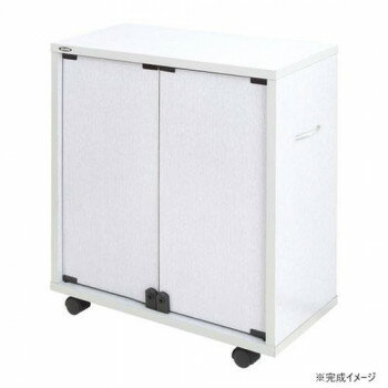 同人誌専用押し入れ収納ワゴン 片面扉タイプ ホワイトグレー DSW-T6027W