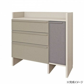 日本製組立家具 ランドリーチェスト 洗面所収納 CO-SE-9090TH グレー