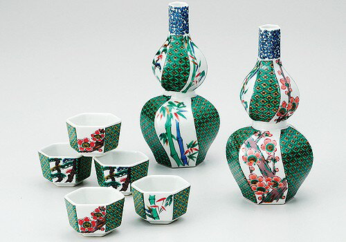 K3-1233　九谷焼　酒器　松竹梅