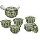 K5-769 九谷焼 蓋付茶器 菊詰