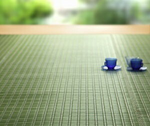 国産い草ラグ 掛川織 山科 江戸間6畳 グリーン