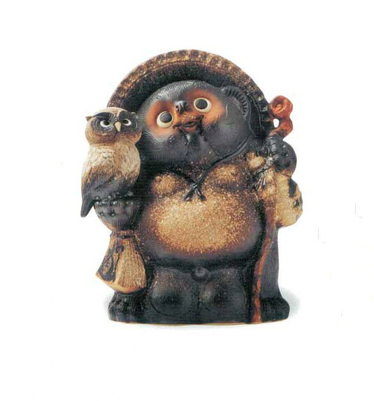 China Ornaments - SA17-14　信楽焼　ふくろう付狸　古信楽風　17号