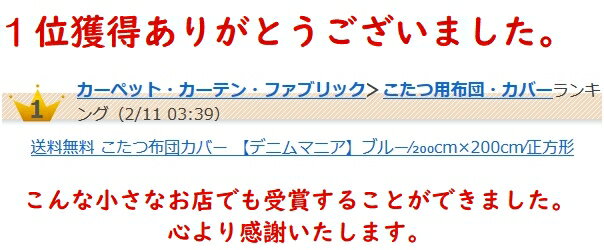 送料無料 日本製 こたつ布団カバー [デニムマニア ブラック]黒200×200cm正方形 月間優良ショップ受賞 2022年7月度