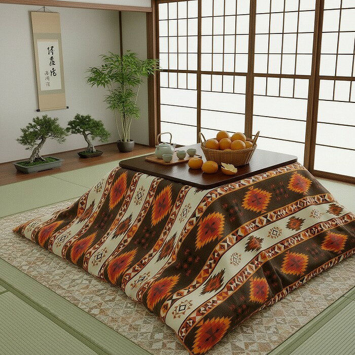 送料無料 日本製 こたつ布団カバー [エースキリム レッド] 200×200cm 正方形 [2]