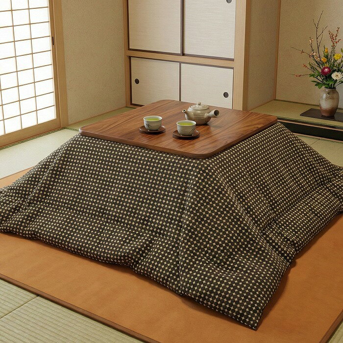 送料無料 日本製 こたつ布団カバー [スフィア ブラウン]200×200cm ドット柄 正方形 [2]