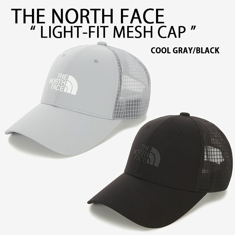 THE NORTH FACE ノースフェイス キャップ メッシュキャップ 帽子 LIGHT-FIT MESH CAP クールマックス 制汗素材 GRAY BLACK ビックロゴ 体温調整 ベースボールキャップ メンズ レディース NE3CR06A/B【中古】未使用品